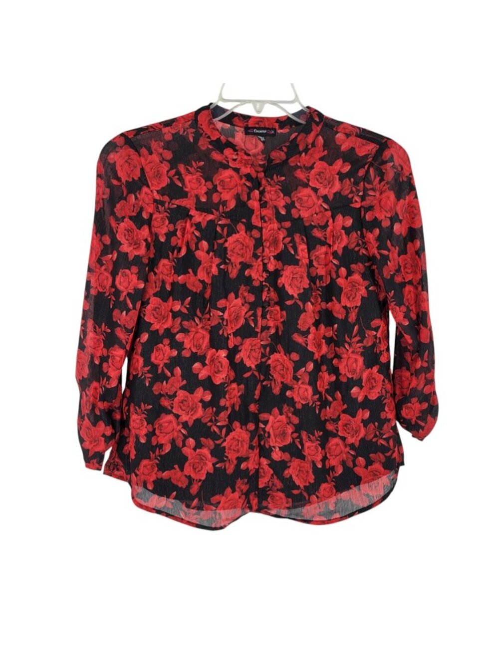 M Rose Floral Blouse Button up Whimsigoth Gothic Romantic Dark Academia Boho
